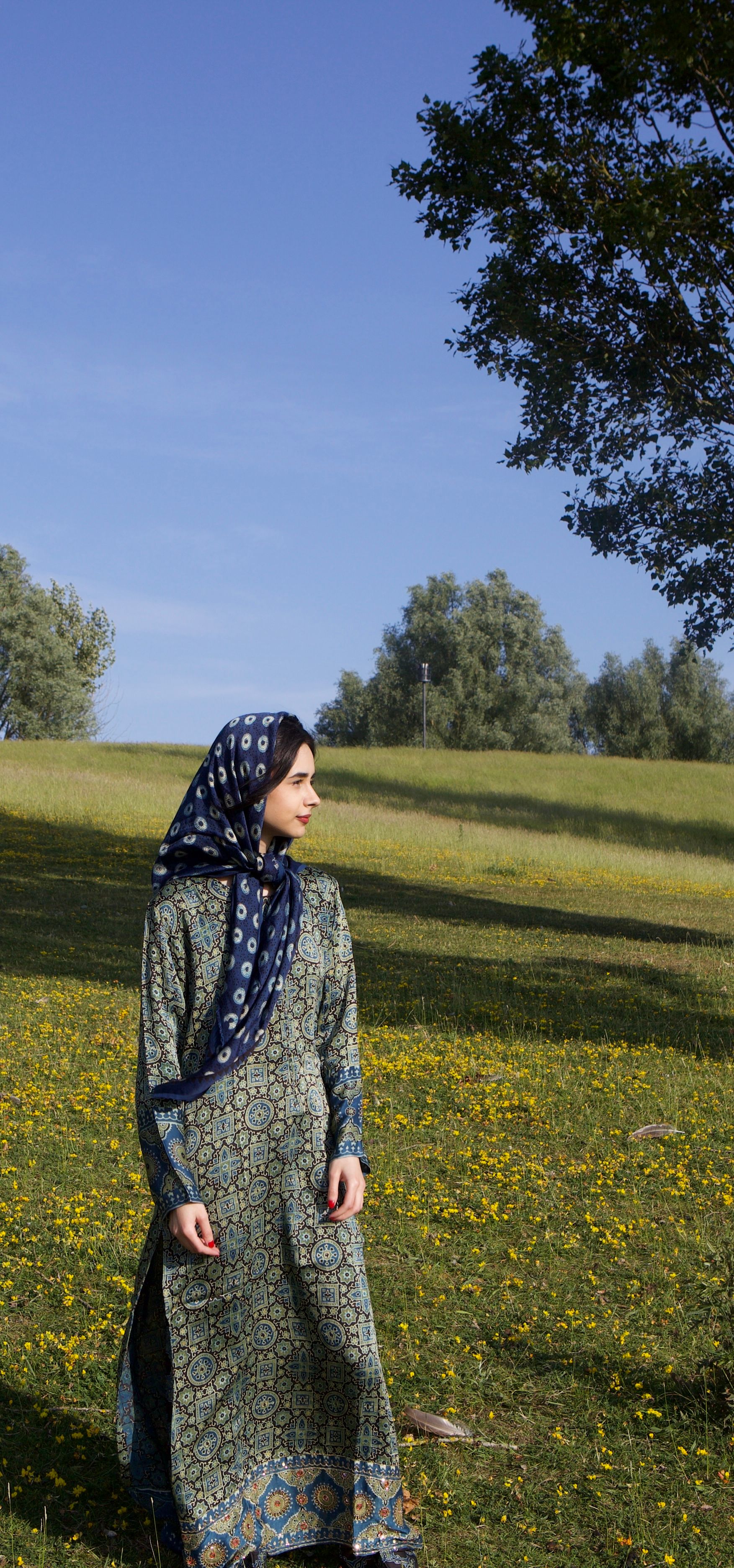 Ajrakh handcrafted silk garments