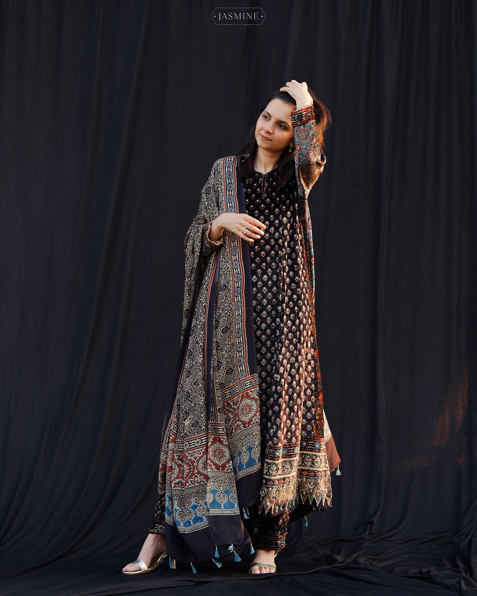 Ajrakh handcrafted festive Indian wear