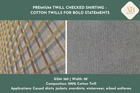 Premium Twill Checked Shirting – Cotton Twills for Bold Statements