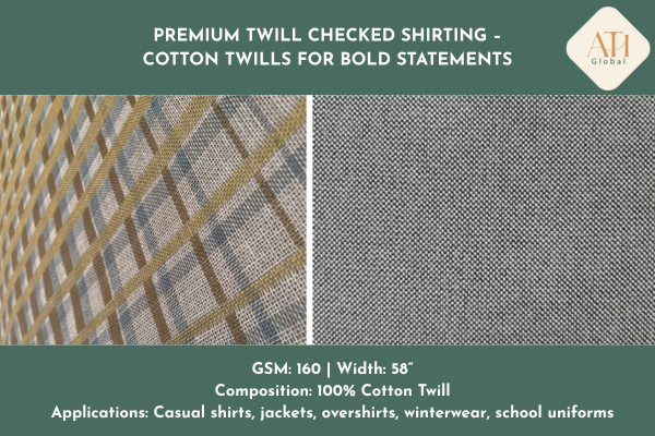 Premium Twill Checked Shirting – Cotton Twills for Bold Statements