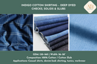 Indigo Cotton Shirting – Deep Dyed Checks, Solids & Slubs