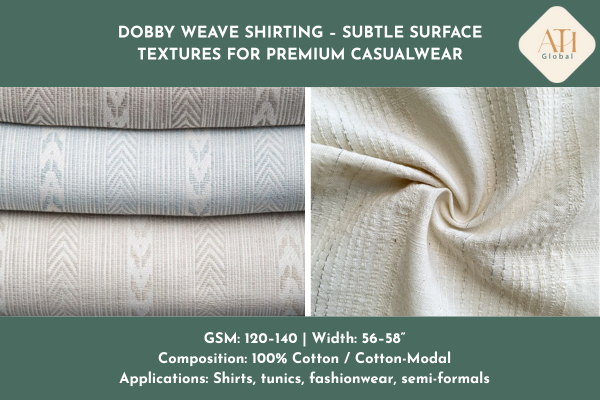 Dobby Weave Shirting – Subtle Surface Textures for Premium Casualwear