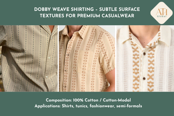 Dobby Weave Shirting – Subtle Surface Textures for Premium Casualwear