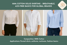 100% Cotton Solid Shirting – Breathable, AZO-Free Basics for Global Brands
