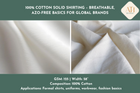 100% Cotton Solid Shirting – Breathable, AZO-Free Basics for Global Brands