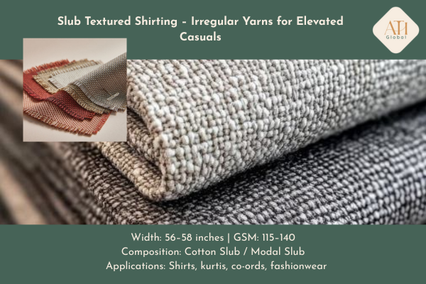 Slub Textured Shirting – Irregular Yarns for Elevated Casuals