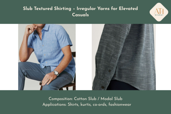 Slub Textured Shirting – Irregular Yarns for Elevated Casuals