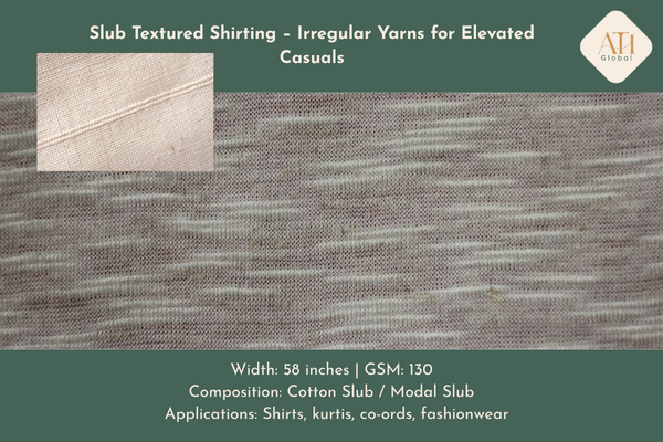 Slub Textured Shirting – Irregular Yarns for Elevated Casuals