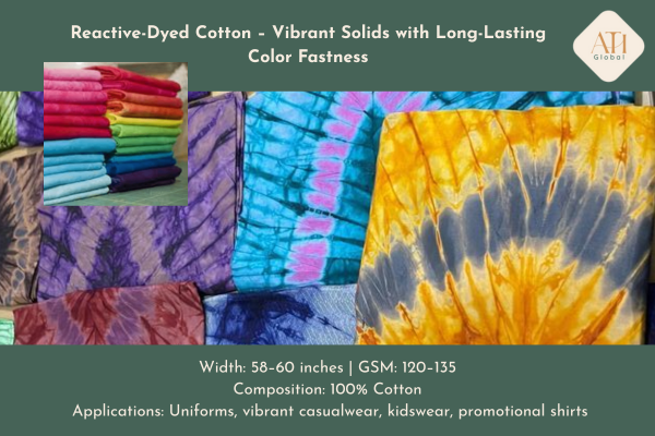 Reactive-Dyed Cotton – Vibrant Solids with Long-Lasting Color Fastness