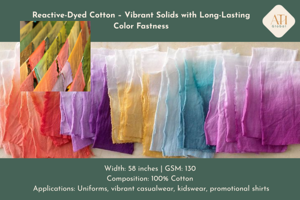 Reactive-Dyed Cotton – Vibrant Solids with Long-Lasting Color Fastness