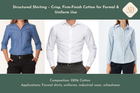 Structured Shirting – Crisp, Firm-Finish Cotton for Formal & Uniform Use