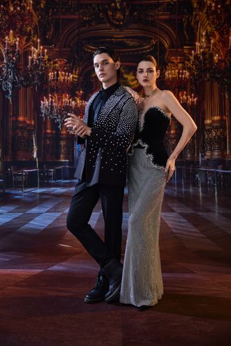 Jessie Q 2026: Crystal-Embellished Couple’s Couture Set