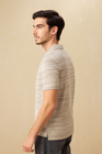 Men’s  Melange Textured Casual Collar T-Shirt