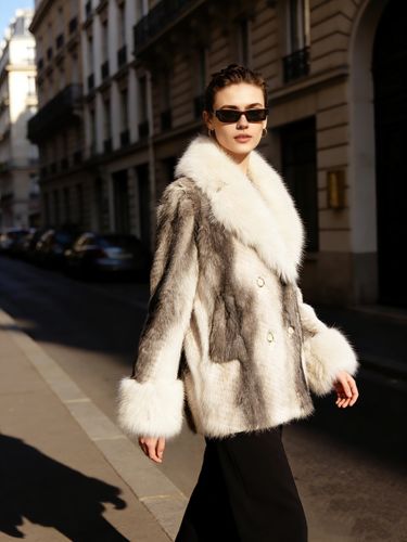 Patterned Short Fur Coat