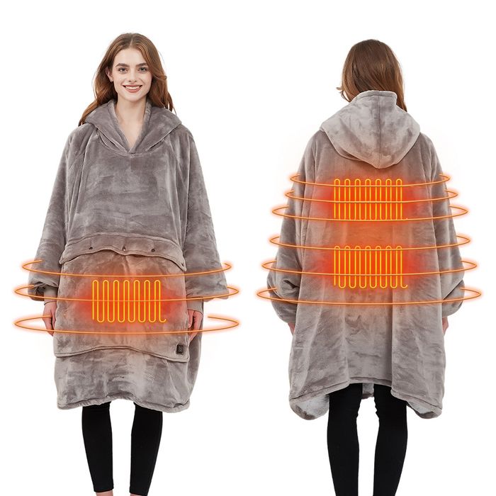 Hooded lazy blanket USB heating