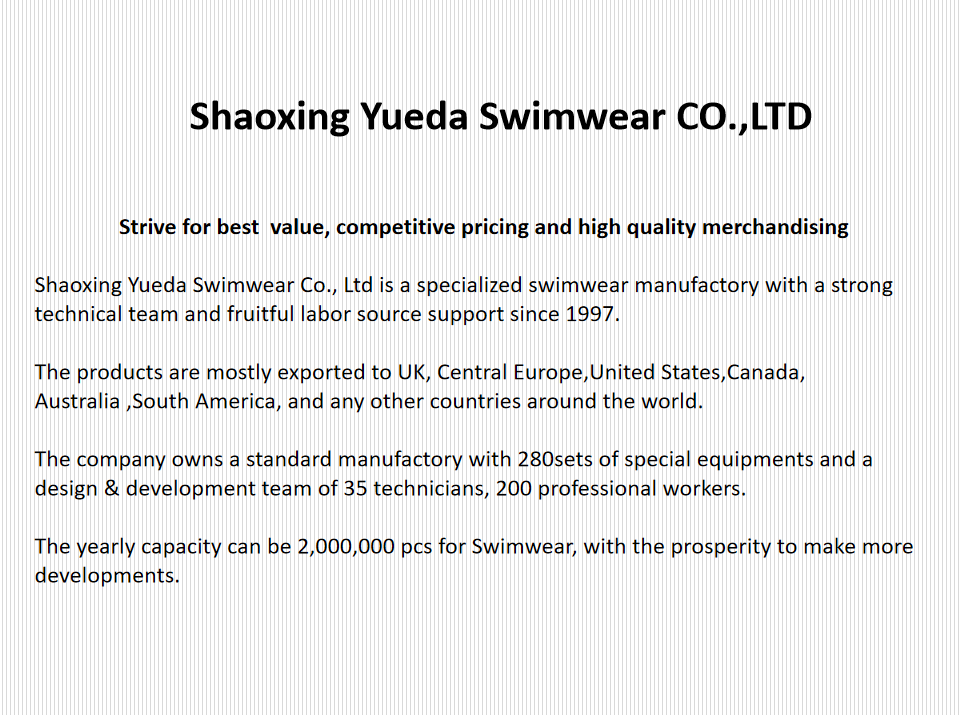 Shaoxing Yueda Swimwear Co.,Ltd