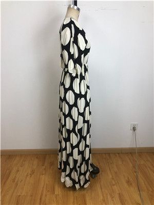womens boho dress polka dots dresses v neck maxi dress bohemian style