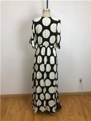 womens boho dress polka dots dresses v neck maxi dress bohemian style