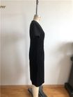 Black midi dress square collar elegant hepburn style clothes slim casual wear