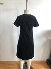 Black midi dress square collar elegant hepburn style clothes slim casual wear