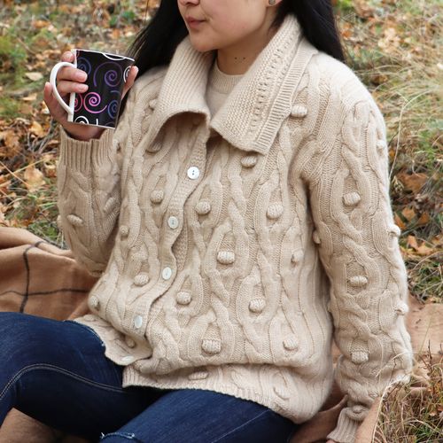 Pure Cashmere Buttoned Cardigan Sweater