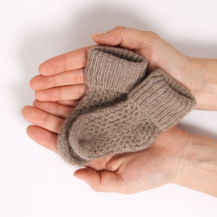 100% Organic Undyed Cashmere Pure Cashmere Baby Socks