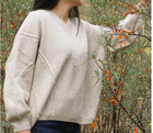 Cashmere Jumper Fringed V Neck Jumper