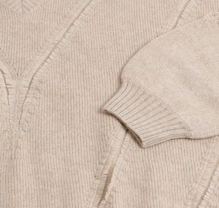Cashmere Jumper Fringed V Neck Jumper