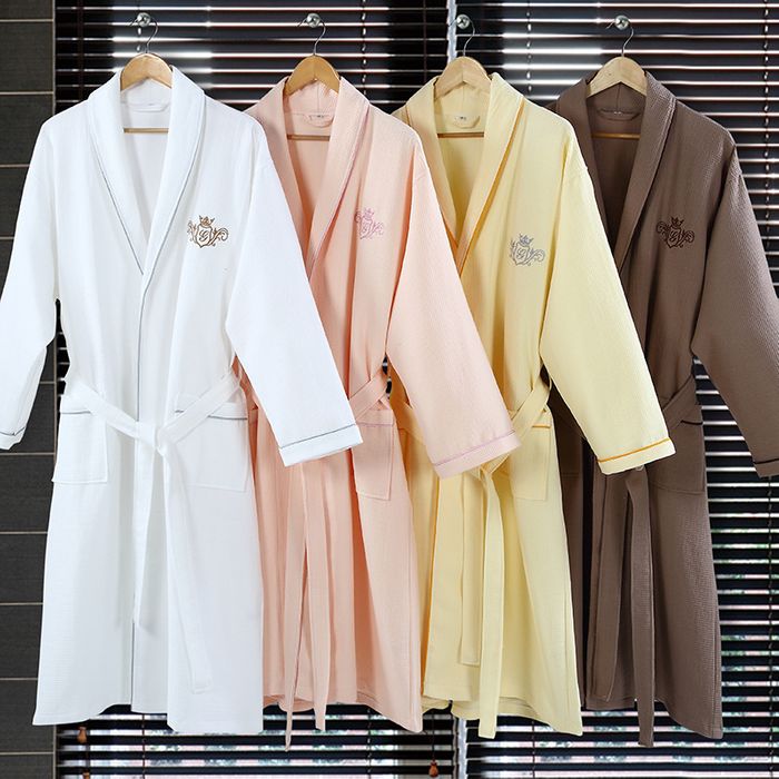 Pure cotton bathrobe and towel