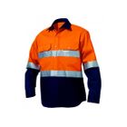 Mens Tone Reflective Shirt High Vis Safety Breathable Two Pocket Work Shirts