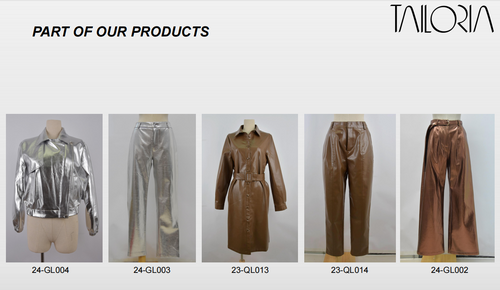 PU leather, faux leather, coated jackets, outerwear, pants, trousers