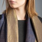 Handwoven reversible cashmere and zari shawl