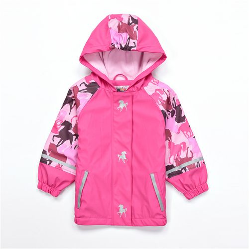 Outdoor Kid's rainwear rainsuits PU raincoat rain pants with fleece lining for winter silk allover printing waterproof windproof