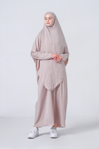 Syafiqah Abaya Set - Ash Grey