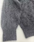Washed hairy cashmere V-neck pullover