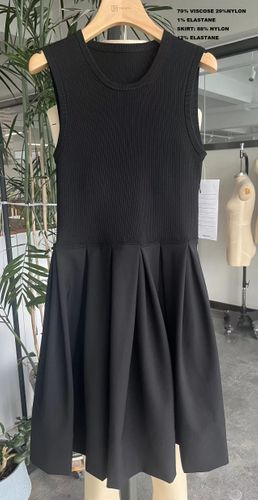 Knits&woven combined short dresses