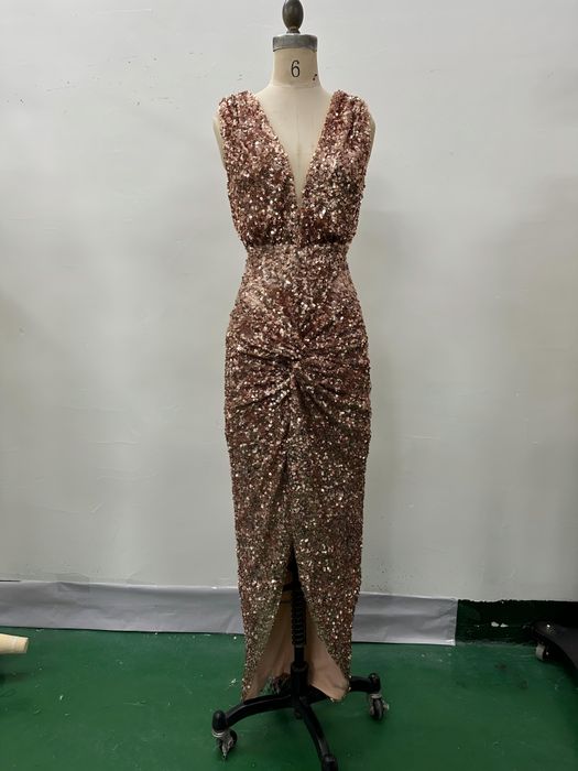 Sequin Twist Front Maxi Dress