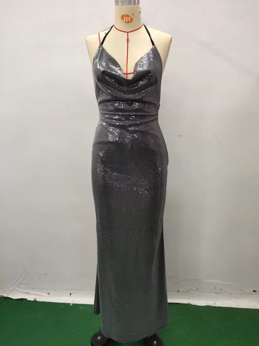 Sequin Twist Front Maxi Dress