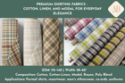 Premium Shirting Fabrics – Cotton, Linen, and Modal for Everyday Elegance
