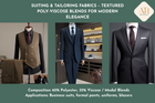 Suiting & Tailoring Fabrics – Textured Poly-Viscose Blends for Modern Elegance