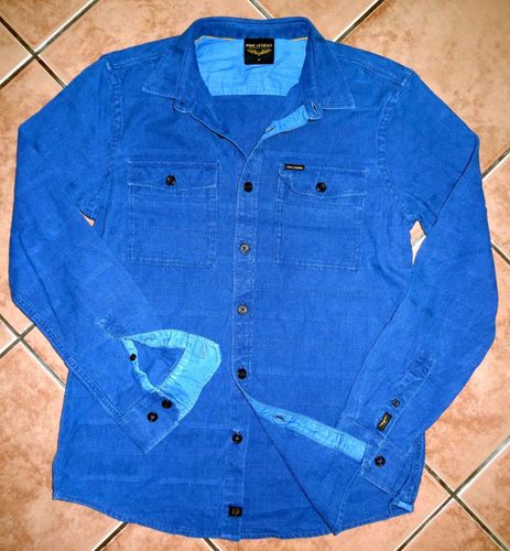 100 % Cotton Indigo Dyed Men's Long Sleeve Shirt
