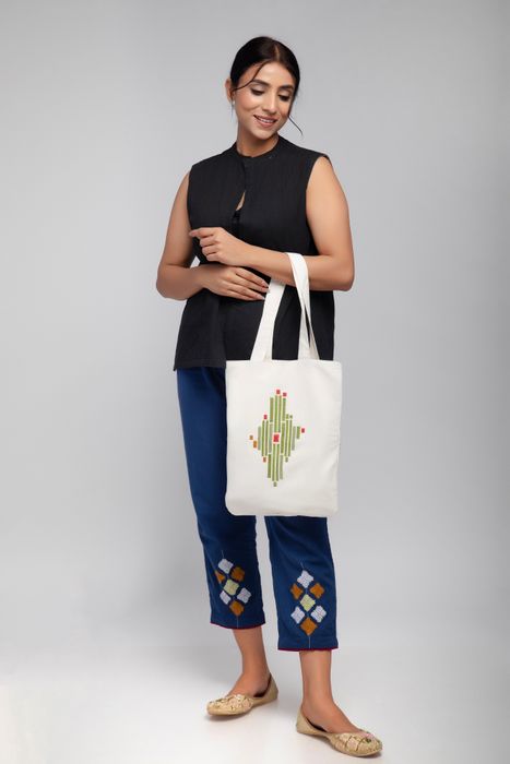 Hand Embroidered Tote Bag