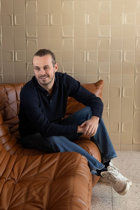 Post-consumer Knitted long sleeve polo