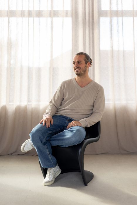 Post-Consumer Cotton V-Neck Knit