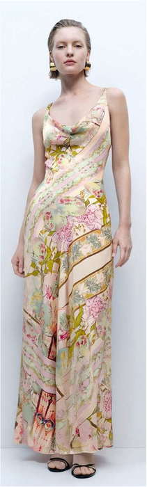 Print silk dress & skirt