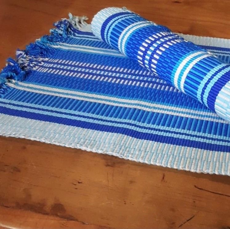 Handloom woven table mats, runners and napkins