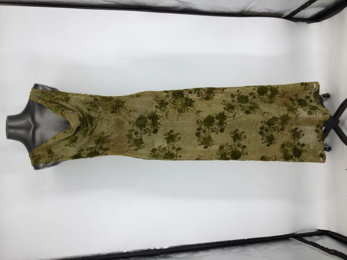 Ruched Sleeveless Maxi Dress in Flocking fabric