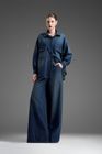 Oversized denim shirt and wide-leg jeans set