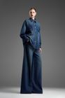 Oversized denim shirt and wide-leg jeans set