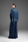 Oversized denim shirt and wide-leg jeans set